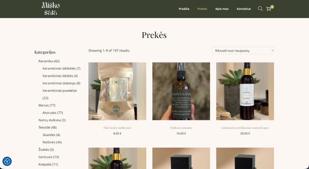 Online-Shop Miško sala